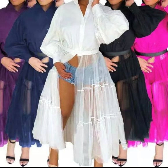 CURVE CLIQUE "Bougie Bomb” Blouse - Blue - Picture 2 of 3